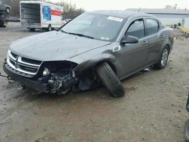 1C3CDZAB1CN216943 - 2012 DODGE AVENGER SE GRAY photo 2