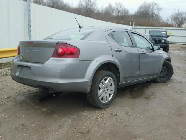 1C3CDZAB1CN216943 - 2012 DODGE AVENGER SE GRAY photo 4