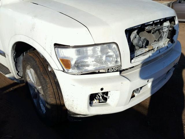 5N3AA08CX8N913396 - 2008 INFINITI QX56 WHITE photo 9