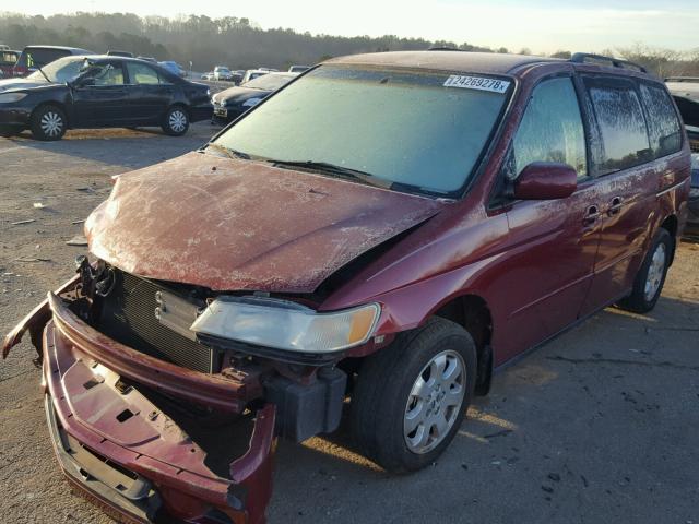 5FNRL18922B051835 - 2002 HONDA ODYSSEY EX RED photo 2