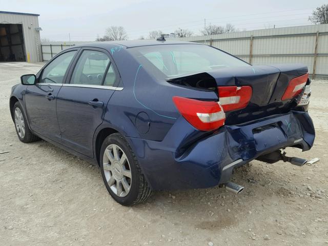 3LNHM26TX7R661724 - 2007 LINCOLN MKZ BLUE photo 3