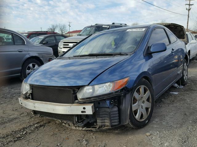 2HGFG12656H576282 - 2006 HONDA CIVIC LX BLUE photo 2