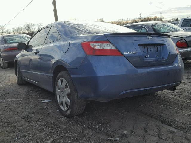 2HGFG12656H576282 - 2006 HONDA CIVIC LX BLUE photo 3