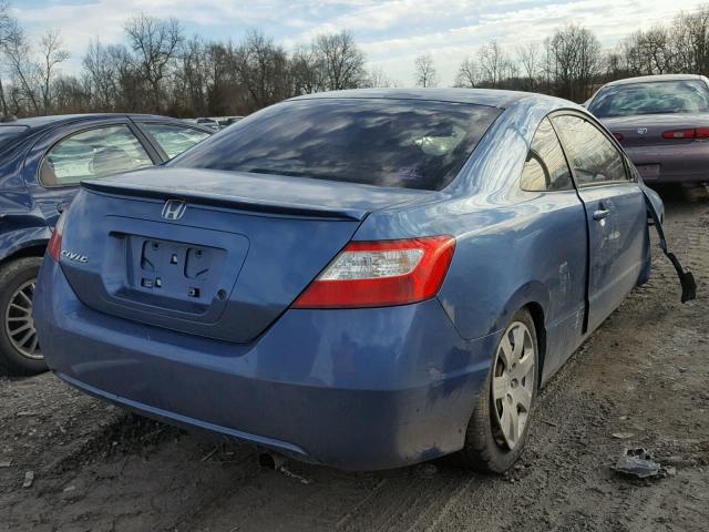 2HGFG12656H576282 - 2006 HONDA CIVIC LX BLUE photo 4