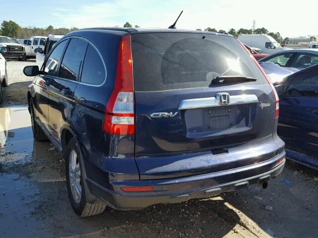 5J6RE3H58AL004821 - 2010 HONDA CR-V EX BLUE photo 3