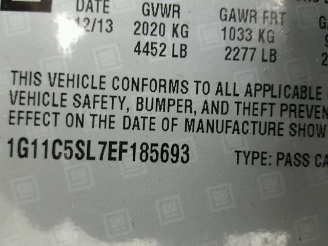 1G11C5SL7EF185693 - 2014 CHEVROLET MALIBU 1LT 石墨色 照片 10