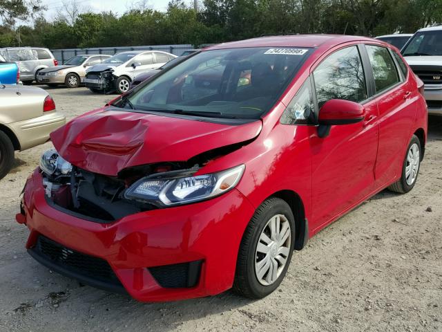 JHMGK5H51GX004810 - 2016 HONDA FIT LX أحمر صورة 2