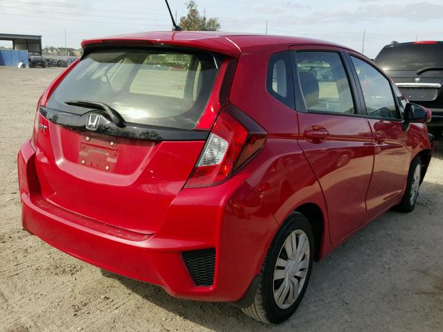 JHMGK5H51GX004810 - 2016 HONDA FIT LX أحمر صورة 4