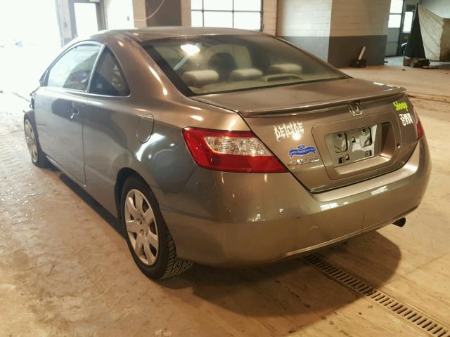 2HGFG12637H531908 - 2007 HONDA CIVIC LX GRAY photo 3