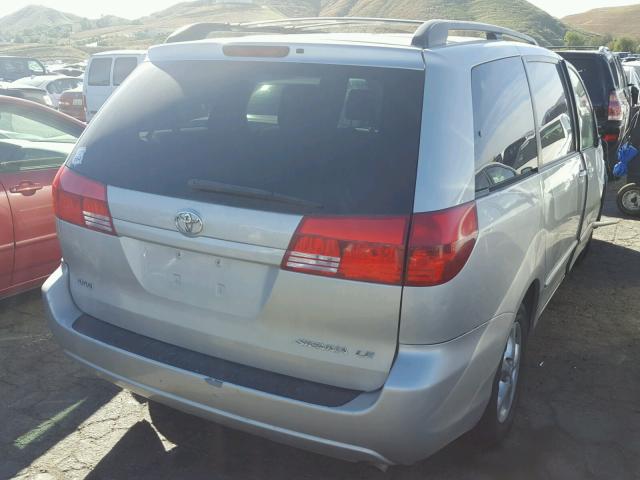 5TDZA23C14S032187 - 2004 TOYOTA SIENNA CE SILVER photo 4