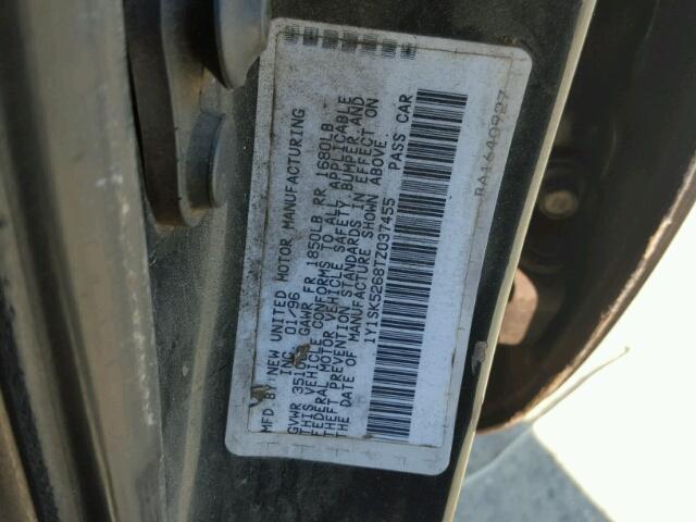 1Y1SK5268TZ037455 - 1996 GEO PRIZM BASE BLACK photo 10