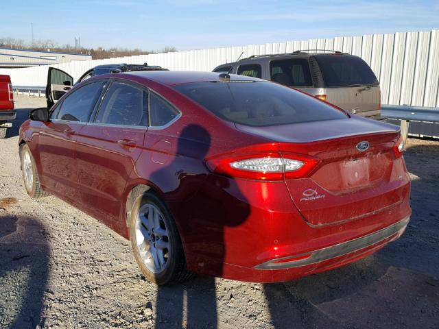 3FA6P0H75GR279811 - 2016 FORD FUSION SE RED photo 3