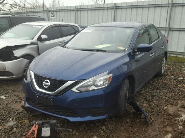 3N1AB7AP7HY356243 - 2017 NISSAN SENTRA S BLUE photo 2