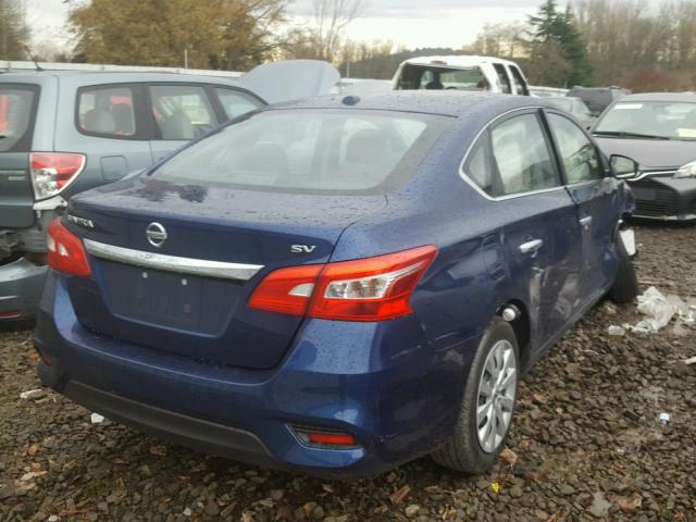 3N1AB7AP7HY356243 - 2017 NISSAN SENTRA S BLUE photo 4