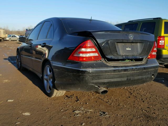 WDBRF40J75F723160 - 2005 MERCEDES-BENZ C 230K SPO BLACK photo 3