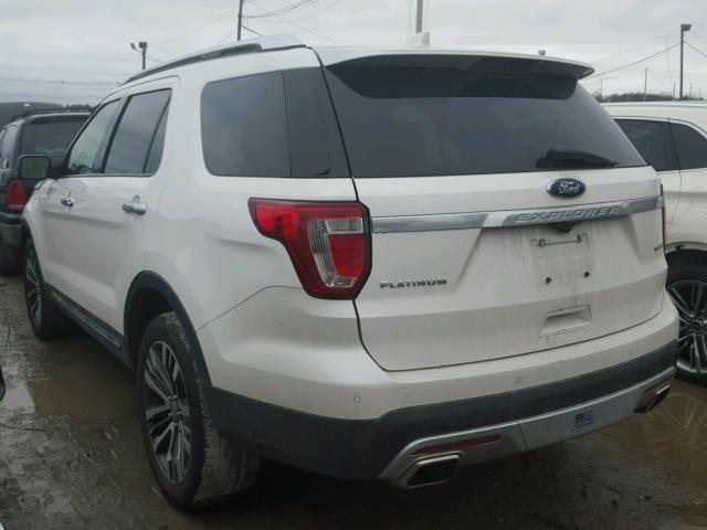 1FM5K8HT9HGA91376 - 2017 FORD EXPLORER P WHITE photo 3