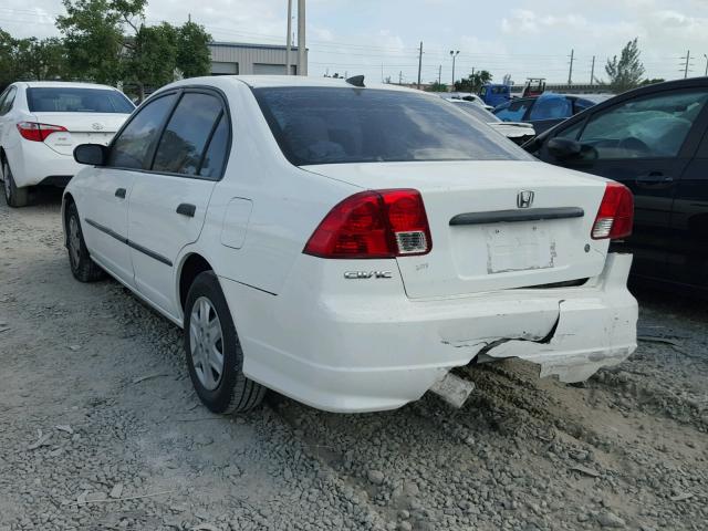 1HGES16345L027815 - 2005 HONDA CIVIC DX V WHITE photo 3