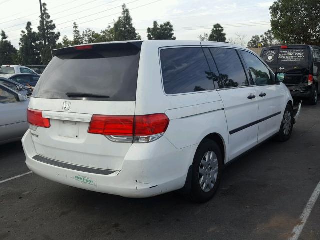 5FNRL3H25AB037862 - 2010 HONDA ODYSSEY LX WHITE photo 4