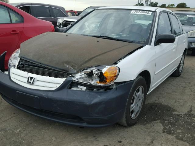 2HGES16672H563127 - 2002 HONDA CIVIC LX WHITE photo 2