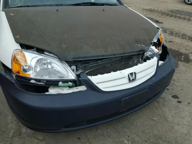 2HGES16672H563127 - 2002 HONDA CIVIC LX WHITE photo 9