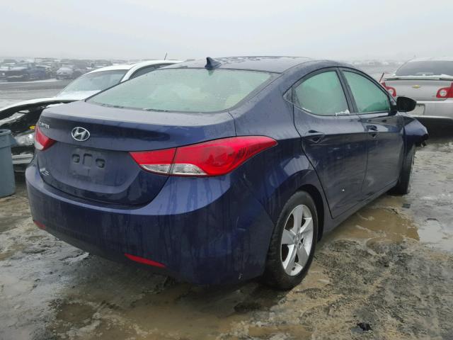 5NPDH4AE9DH378189 - 2013 HYUNDAI ELANTRA GL BLUE photo 4