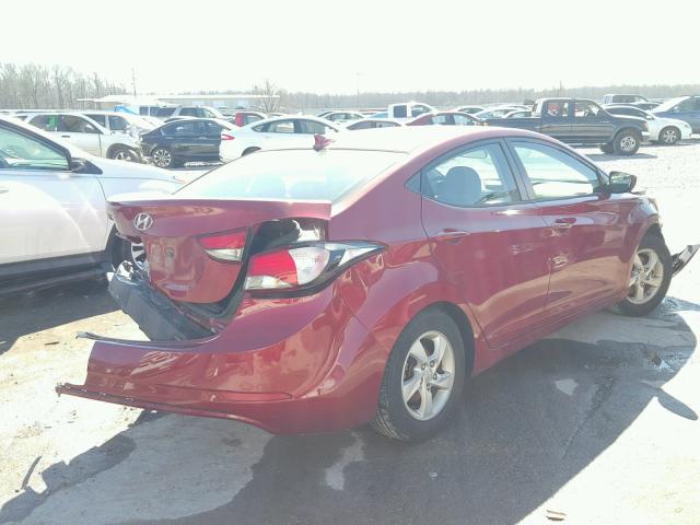 5NPDH4AE5EH497858 - 2014 HYUNDAI ELANTRA SE RED photo 4