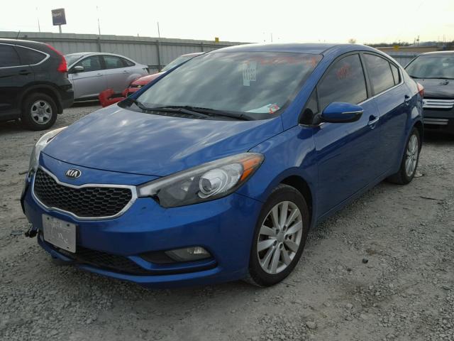 KNAFX4A82E5054490 - 2014 KIA FORTE EX BLUE photo 2