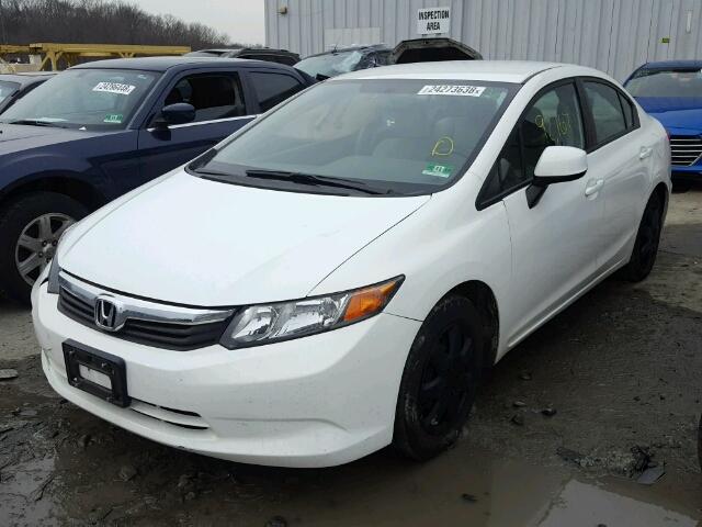 19XFB2F50CE386661 - 2012 HONDA CIVIC LX WHITE photo 2