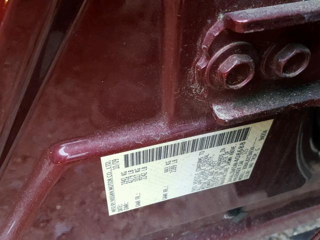 1N4AL2AP2AN408688 - 2010 NISSAN ALTIMA BAS MAROON photo 10