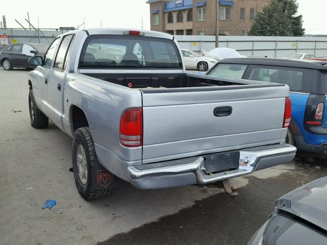 1B7HG2AZ11S304743 - 2001 DODGE DAKOTA QUA SILVER photo 3