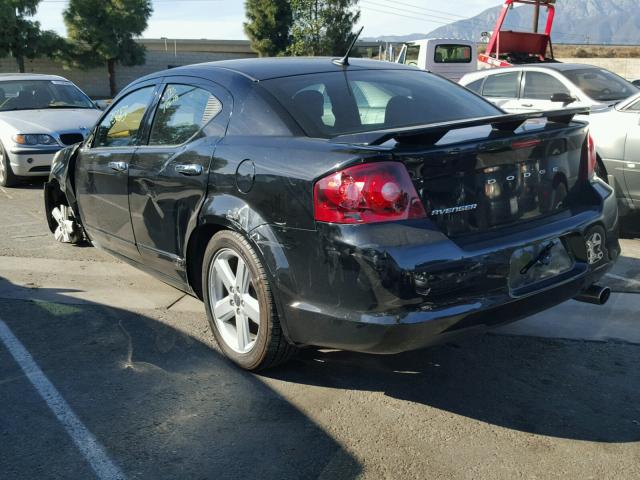 1C3CDZAB1DN643346 - 2013 DODGE AVENGER SE BLACK photo 3