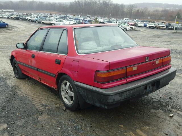 1HGED3542ML020988 - 1991 HONDA CIVIC DX RED photo 3