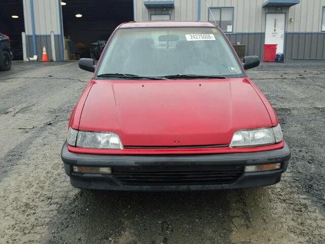 1HGED3542ML020988 - 1991 HONDA CIVIC DX RED photo 9