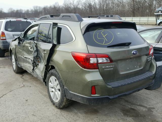 4S4BSAFC8F3312225 - 2015 SUBARU OUTBACK 2. GREEN photo 3