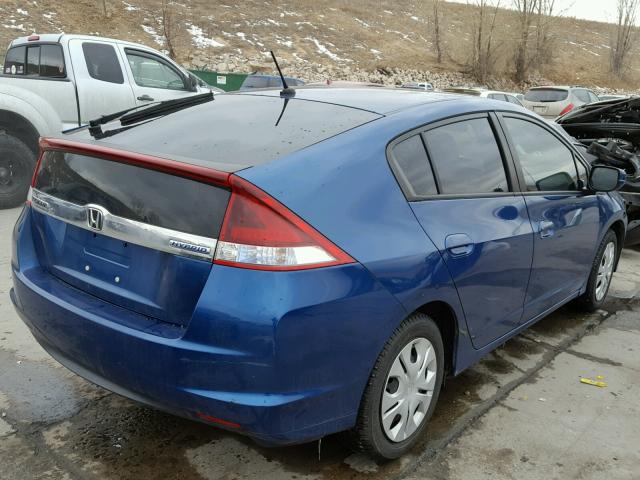 JHMZE2H38DS005362 - 2013 HONDA INSIGHT BLUE photo 4