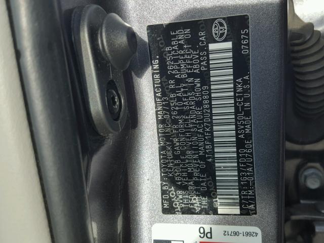 4T1BF1FK7DU288809 - 2013 TOYOTA CAMRY L CHARCOAL photo 10