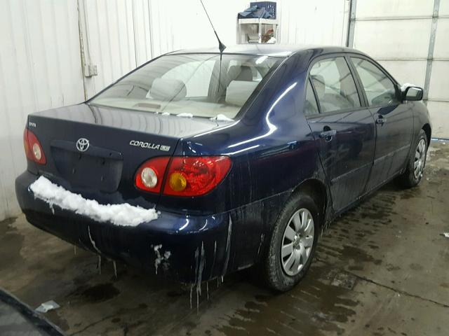 JTDBR32E432015487 - 2003 TOYOTA COROLLA CE BLUE photo 4