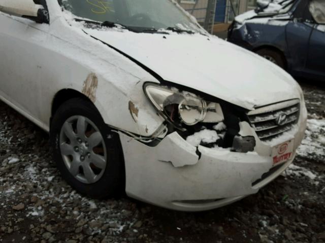 KMHDU46D68U582614 - 2008 HYUNDAI ELANTRA GL WHITE photo 9