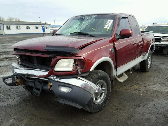 1FTRX08L9XKA81709 - 1999 FORD F150 BURGUNDY photo 2