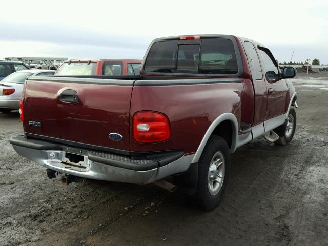 1FTRX08L9XKA81709 - 1999 FORD F150 BURGUNDY photo 4