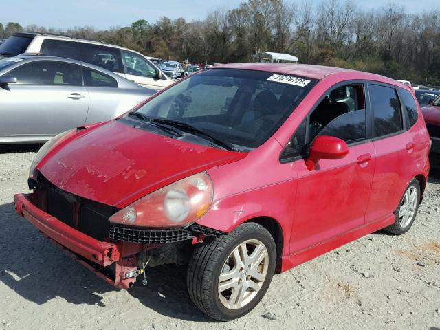 JHMGD38638S041251 - 2008 HONDA FIT SPORT RED photo 2