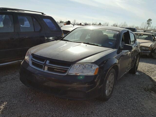 1C3CDZAB3DN613829 - 2013 DODGE AVENGER SE BLACK photo 2