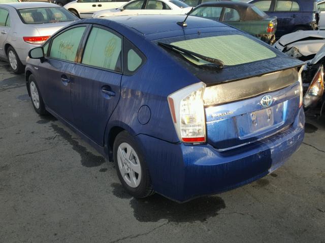 JTDKN3DU8A0171556 - 2010 TOYOTA PRIUS BLUE photo 3