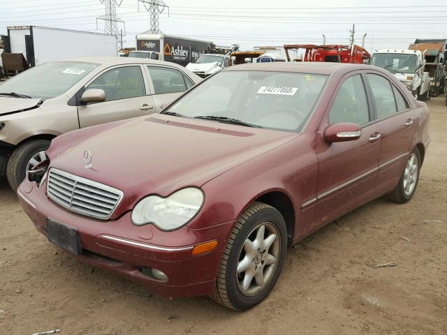 WDBRF61J22F264853 - 2002 MERCEDES-BENZ C 240 BURGUNDY photo 2