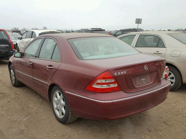 WDBRF61J22F264853 - 2002 MERCEDES-BENZ C 240 BURGUNDY photo 3