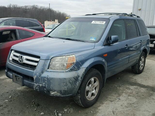 2HKYF18706H504956 - 2006 HONDA PILOT EX BLUE photo 2