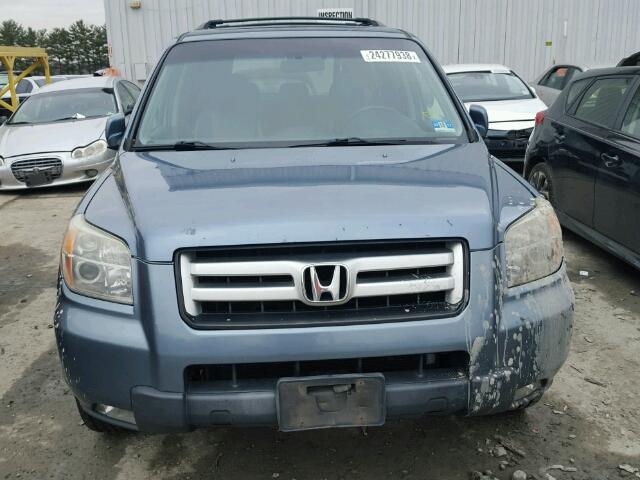 2HKYF18706H504956 - 2006 HONDA PILOT EX BLUE photo 9