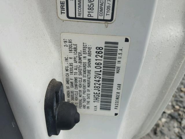 1HGEJ8243VL061268 - 1997 HONDA CIVIC EX თეთრი ფოტო 10