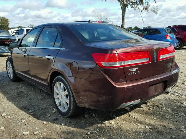 3LNHL2GC5CR810262 - 2012 LINCOLN MKZ BROWN photo 3