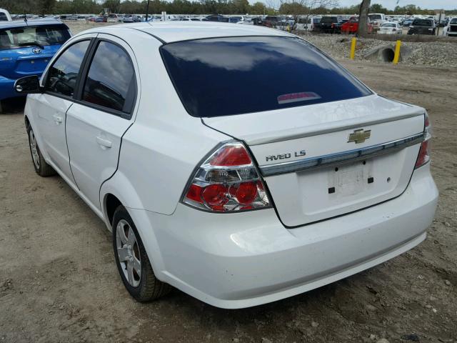 KL1TD56E69B621298 - 2009 CHEVROLET AVEO LS WHITE photo 3